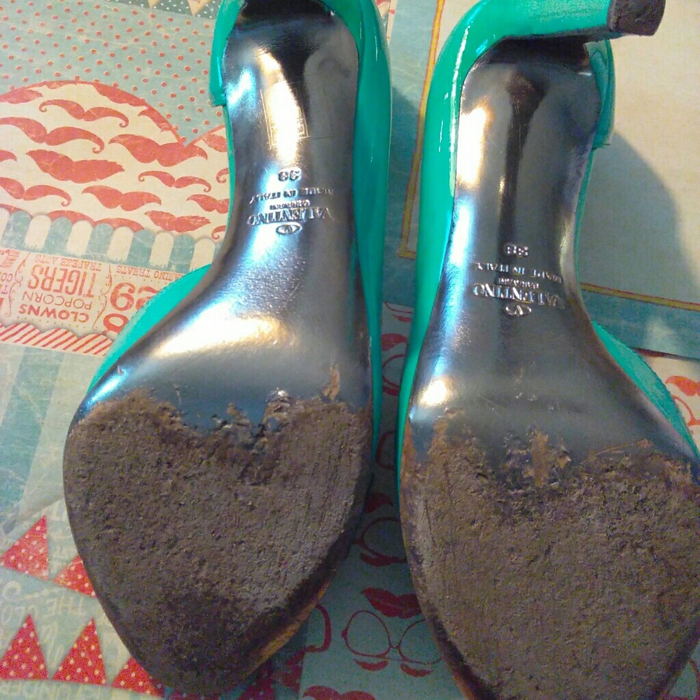 🔛Valentino Green Patentleather Bow D'orsay Pumps - Picture 3 of 5